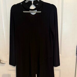 Black long top with choker collar